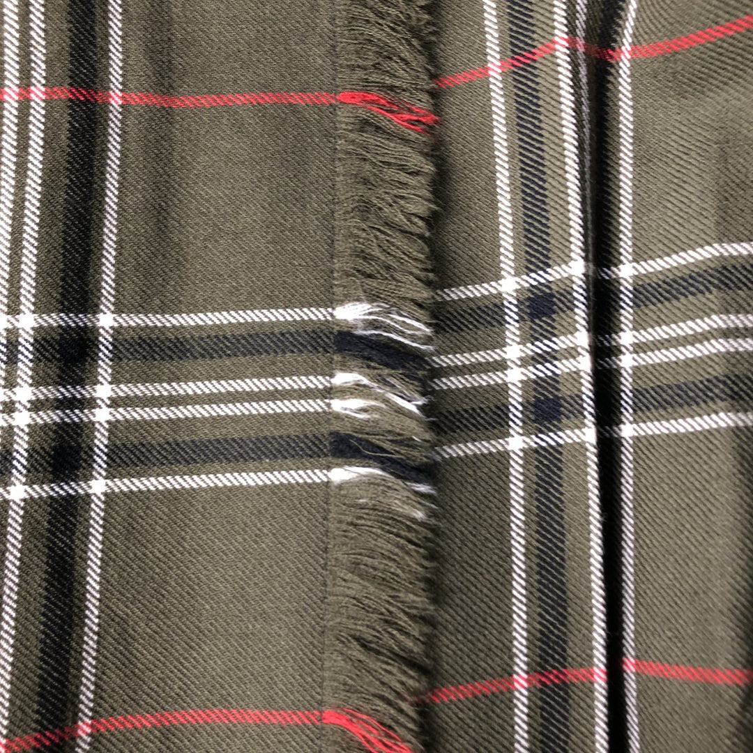 Vintage 1980'S HIGHLAND QUEEN check pattern wool midi wrap skirt, made in Canada, women's size XL wool Khaki type Vintage Second Hand