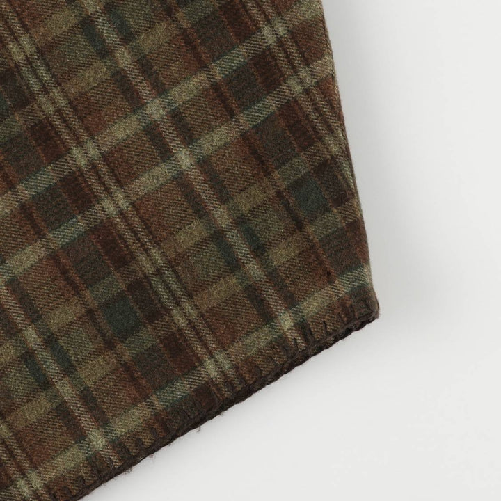 Ralph Lauren LAUREN PETITE Check Pattern Irregular Hem Wool Long A-Line Skirt, Women's Size L wool brown type Vintage Second Hand