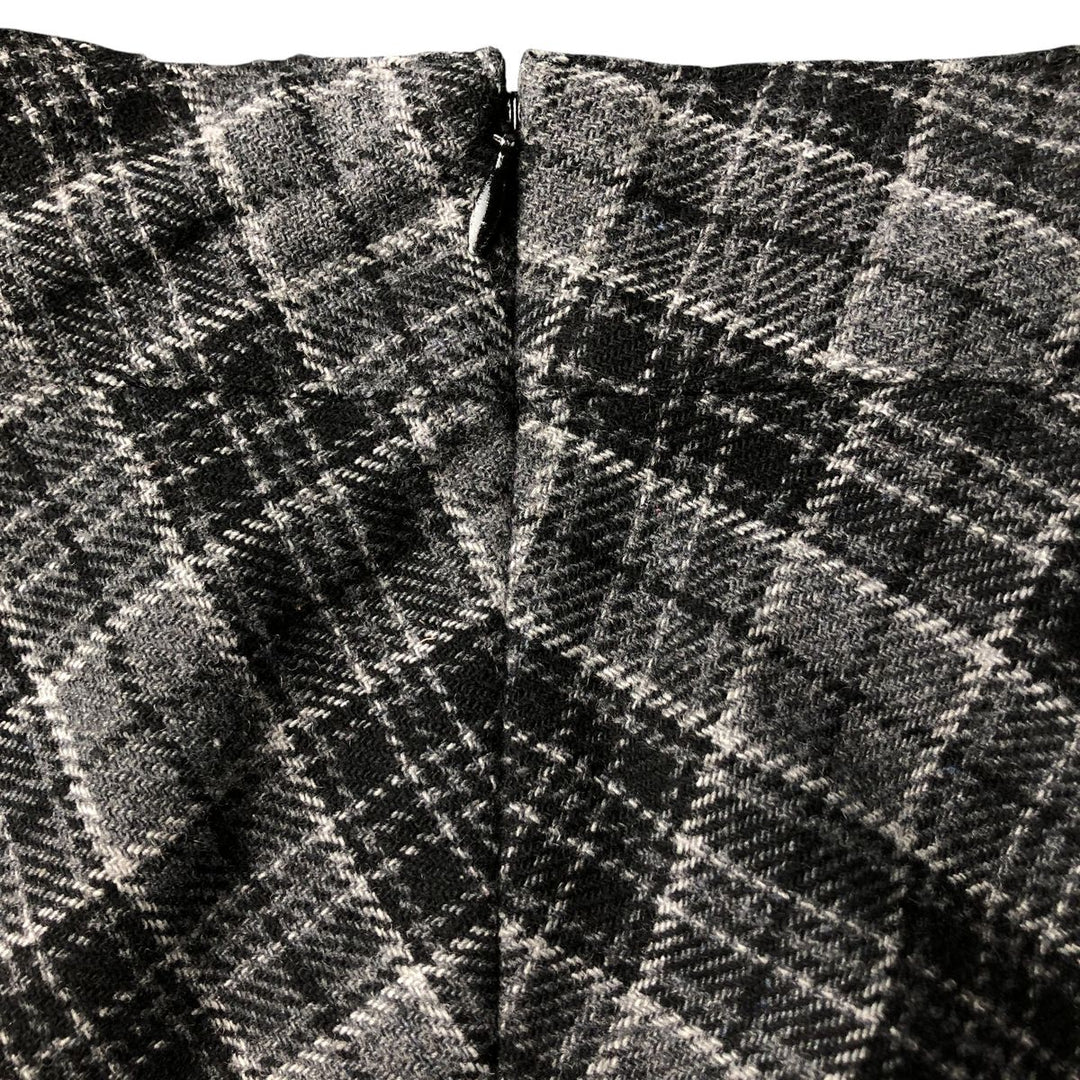 90'S GAP Vintage Check Pattern Wool Long A-Line Skirt, Women's Size L wool gray type Vintage Second Hand