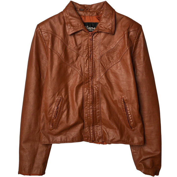 Wilsons Swing Top Leather Blouson Jacket, Women's Size M genuine leather red type reddish brown Vintage Second Hand