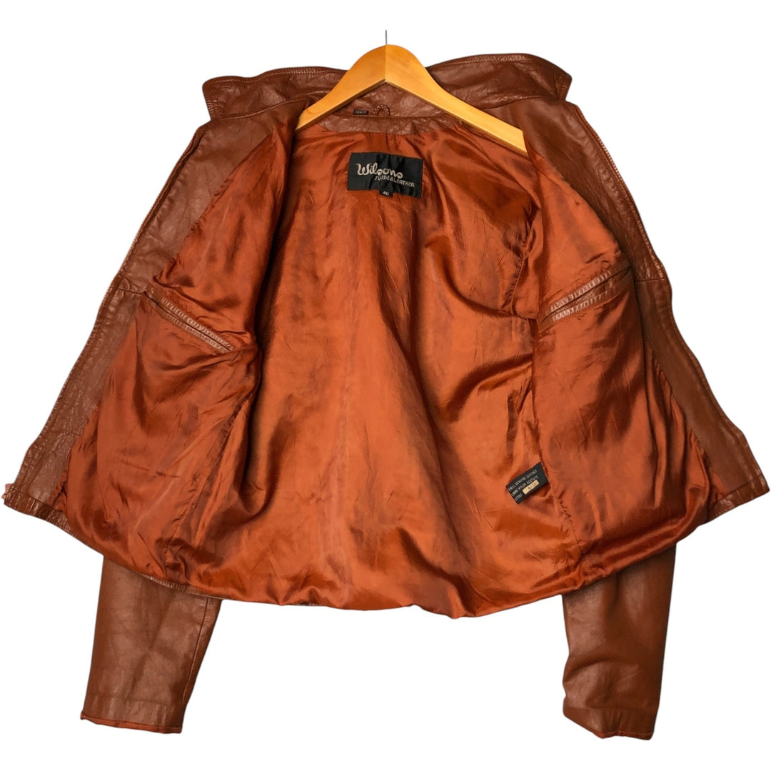 Wilsons Swing Top Leather Blouson Jacket, Women's Size M genuine leather red type reddish brown Vintage Second Hand
