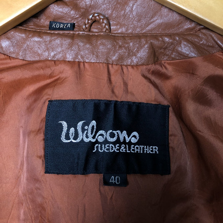 Wilsons Swing Top Leather Blouson Jacket, Women's Size M genuine leather red type reddish brown Vintage Second Hand