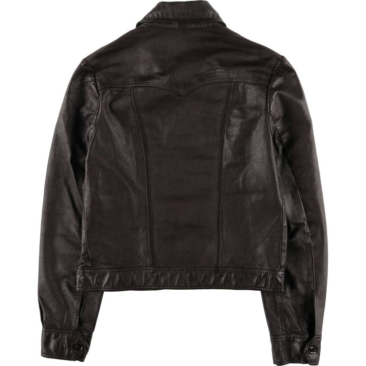 Leather blouson jacket, women's size S unclear brown type Vintage Second Hand