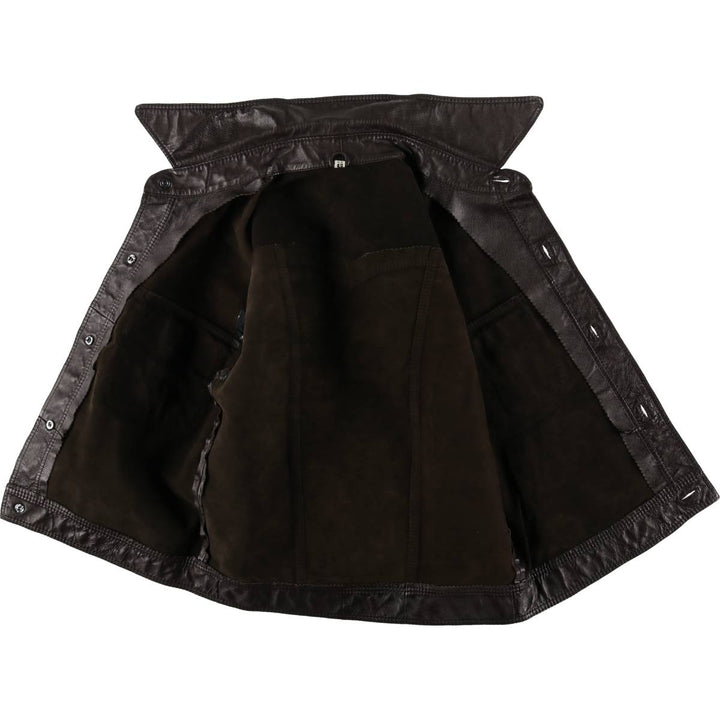 Leather blouson jacket, women's size S unclear brown type Vintage Second Hand