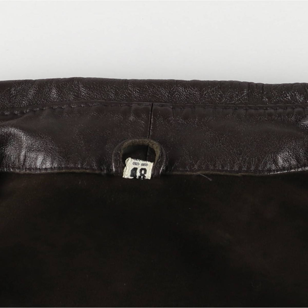 Leather blouson jacket, women's size S unclear brown type Vintage Second Hand