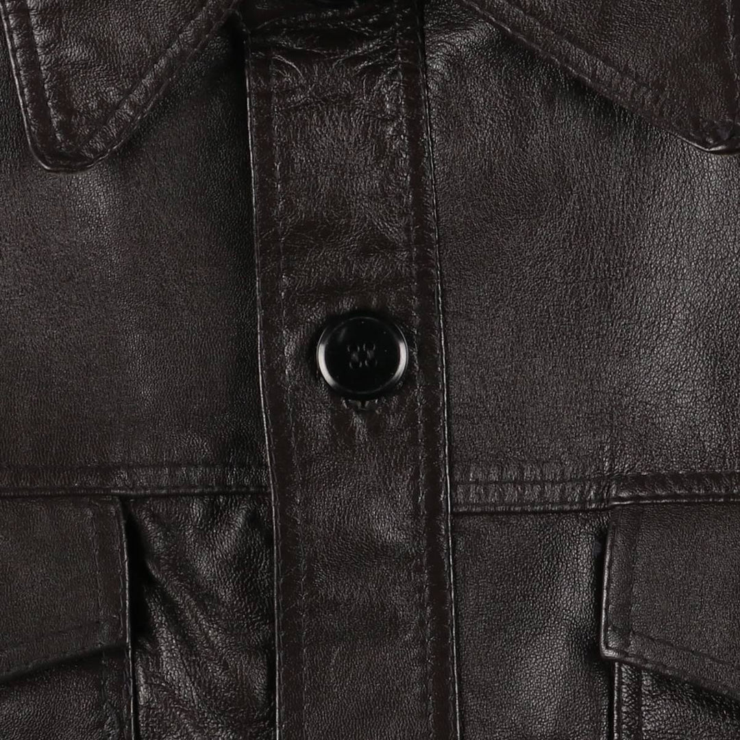 Leather blouson jacket, women's size S unclear brown type Vintage Second Hand