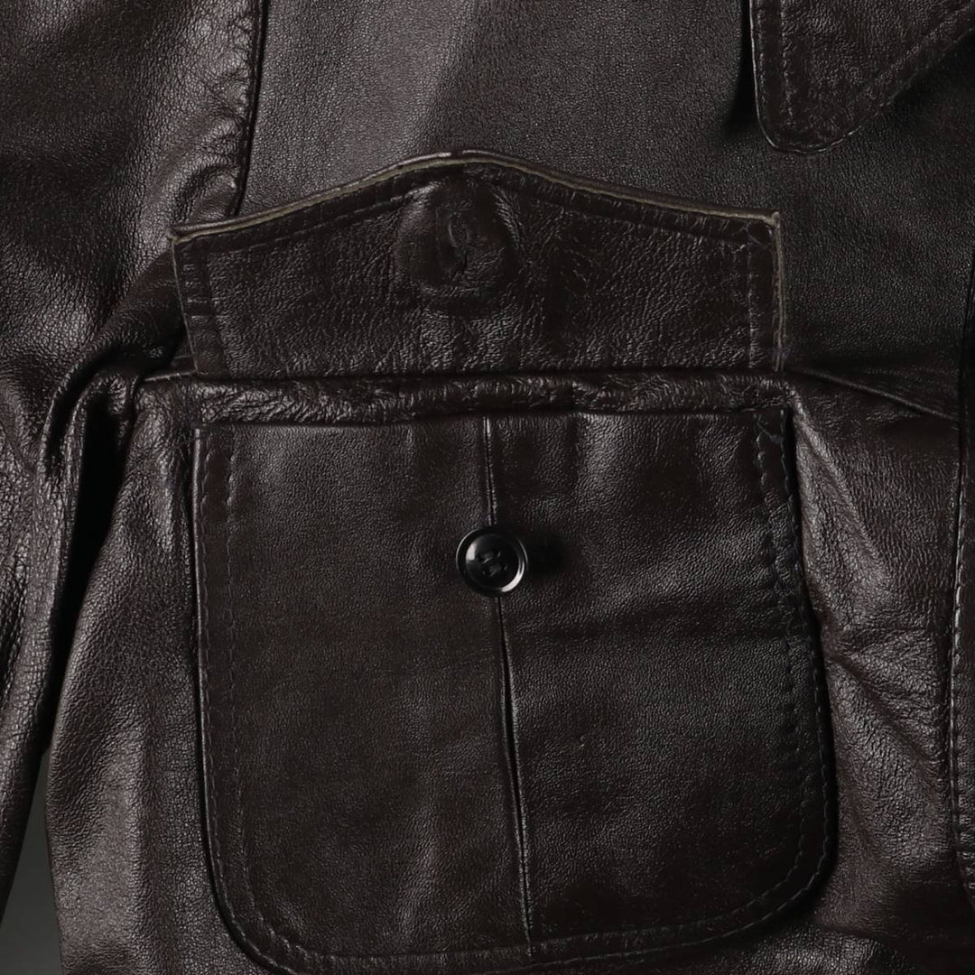 Leather blouson jacket, women's size S unclear brown type Vintage Second Hand