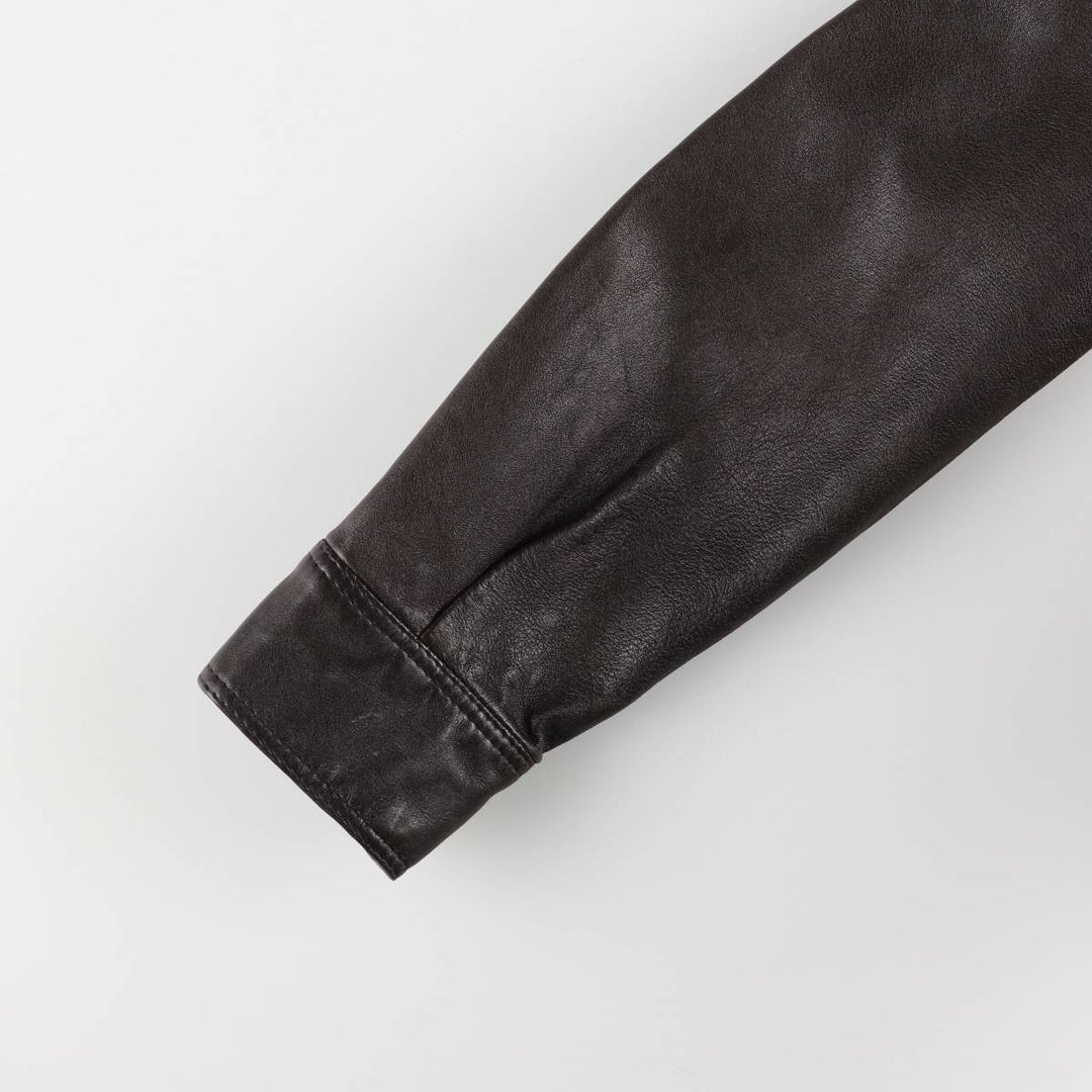 Leather blouson jacket, women's size S unclear brown type Vintage Second Hand