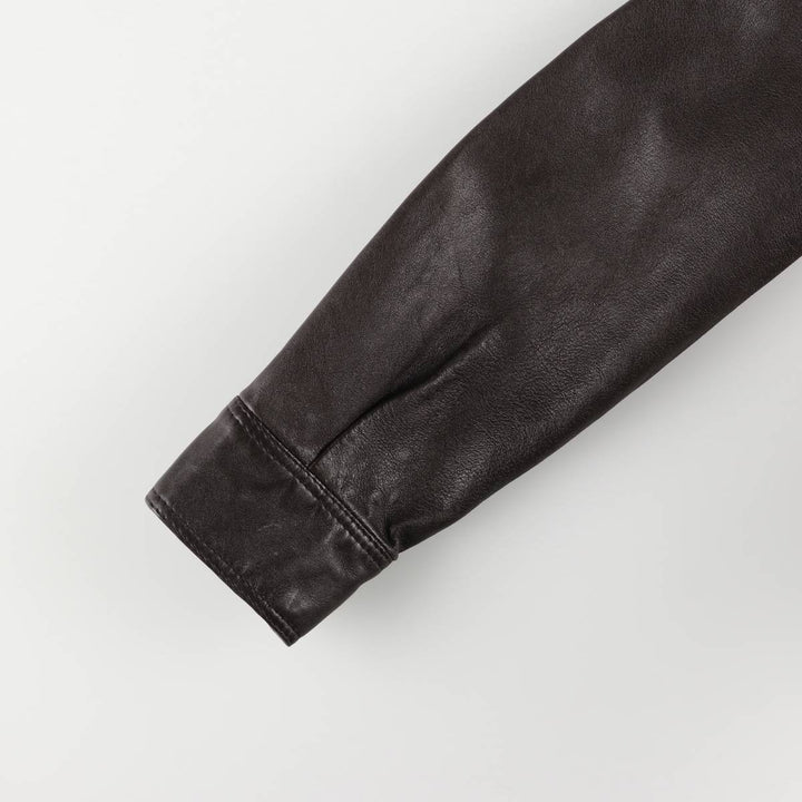 Leather blouson jacket, women's size S unclear brown type Vintage Second Hand