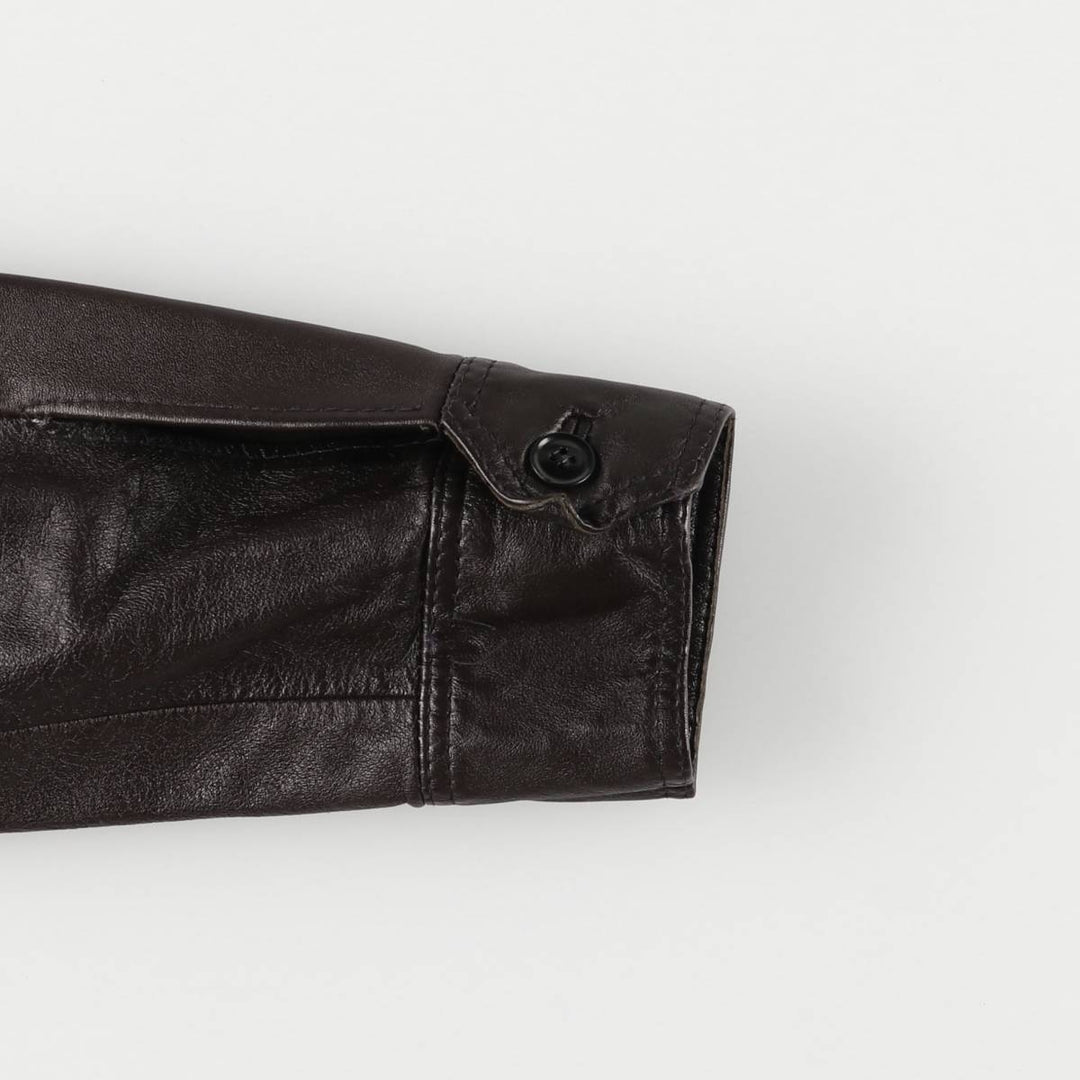 Leather blouson jacket, women's size S unclear brown type Vintage Second Hand