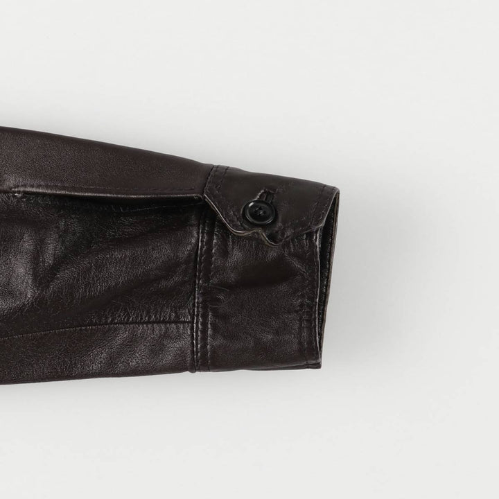 Leather blouson jacket, women's size S unclear brown type Vintage Second Hand