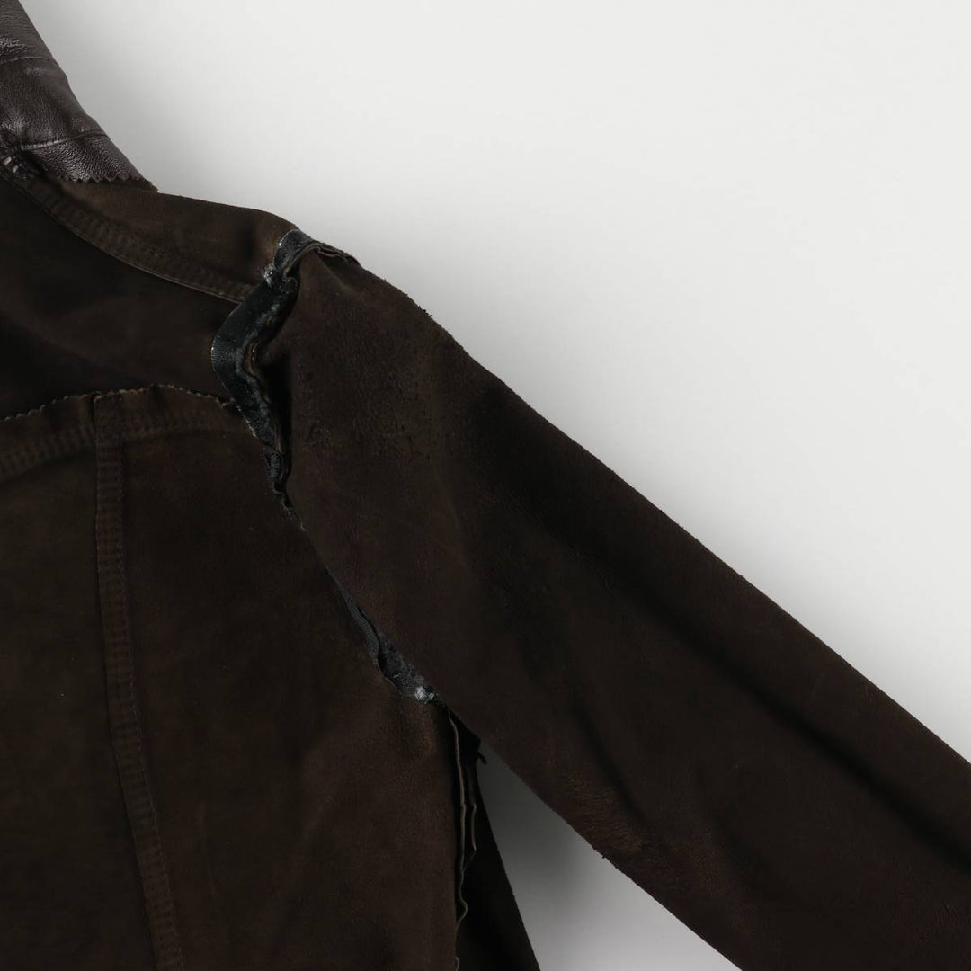 Leather blouson jacket, women's size S unclear brown type Vintage Second Hand