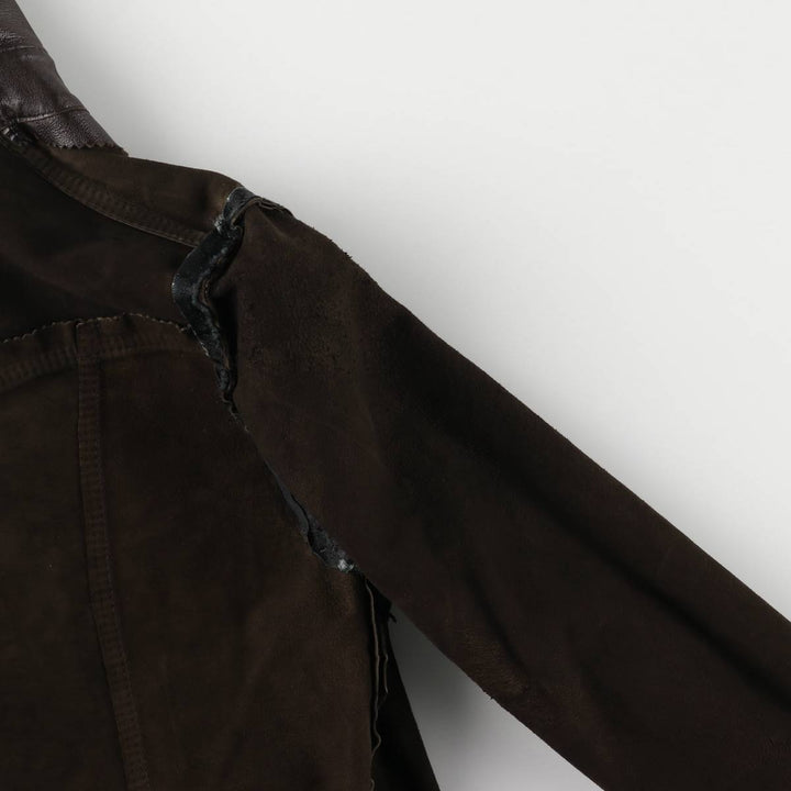 Leather blouson jacket, women's size S unclear brown type Vintage Second Hand