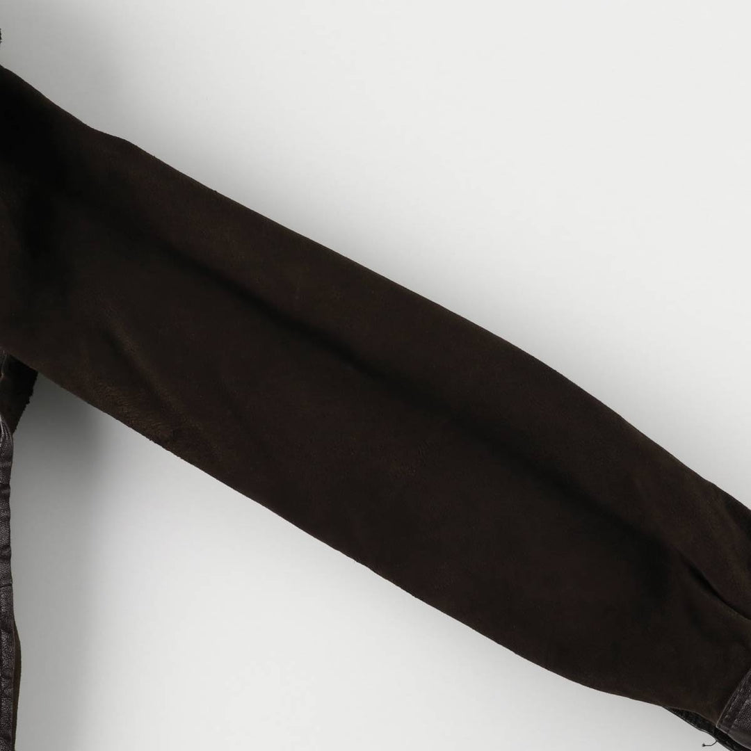 Leather blouson jacket, women's size S unclear brown type Vintage Second Hand