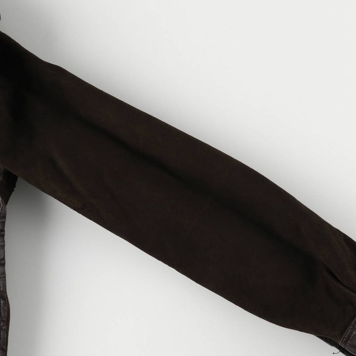 Leather blouson jacket, women's size S unclear brown type Vintage Second Hand