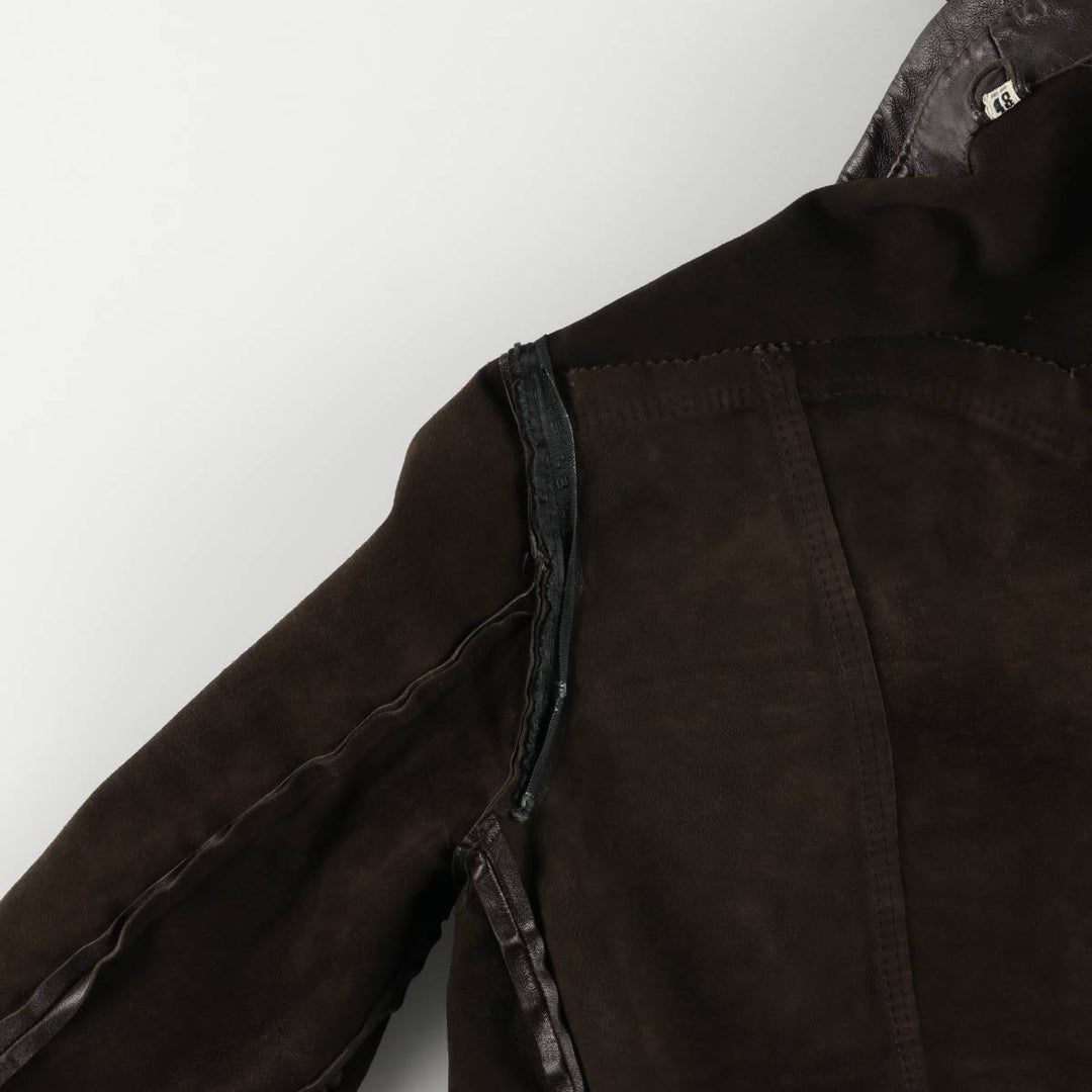 Leather blouson jacket, women's size S unclear brown type Vintage Second Hand