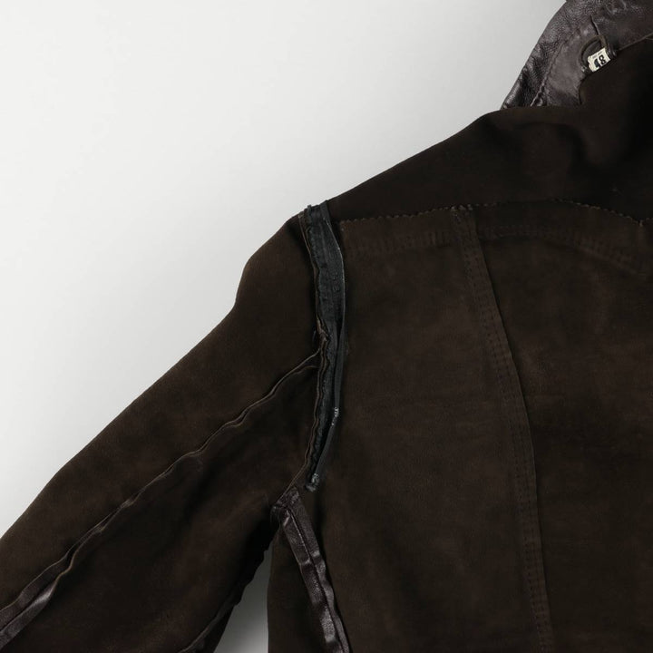 Leather blouson jacket, women's size S unclear brown type Vintage Second Hand