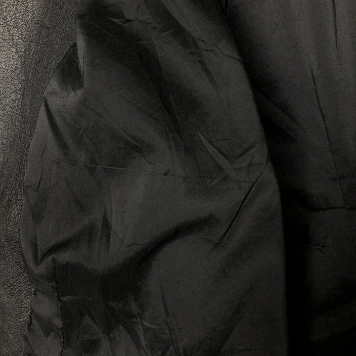 DKNY collarless leather jacket, women's size L Genuine Leather Lamb Leather black type Vintage Second Hand