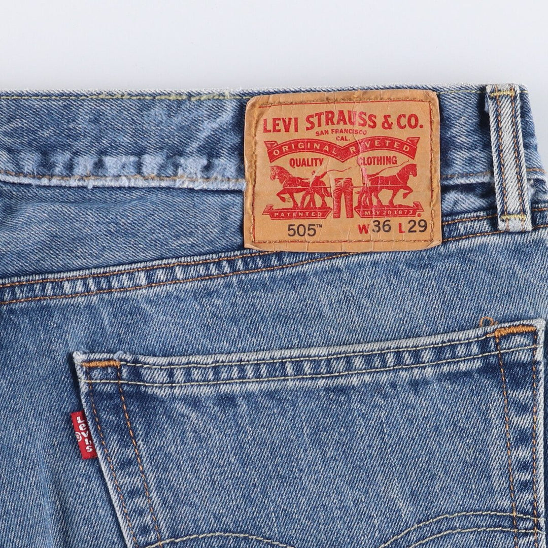 Levi's 505 tapered denim pants for men, size w38 cotton blue type Vintage Second Hand