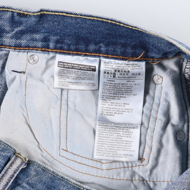 Levi's 505 tapered denim pants for men, size w38 cotton blue type Vintage Second Hand