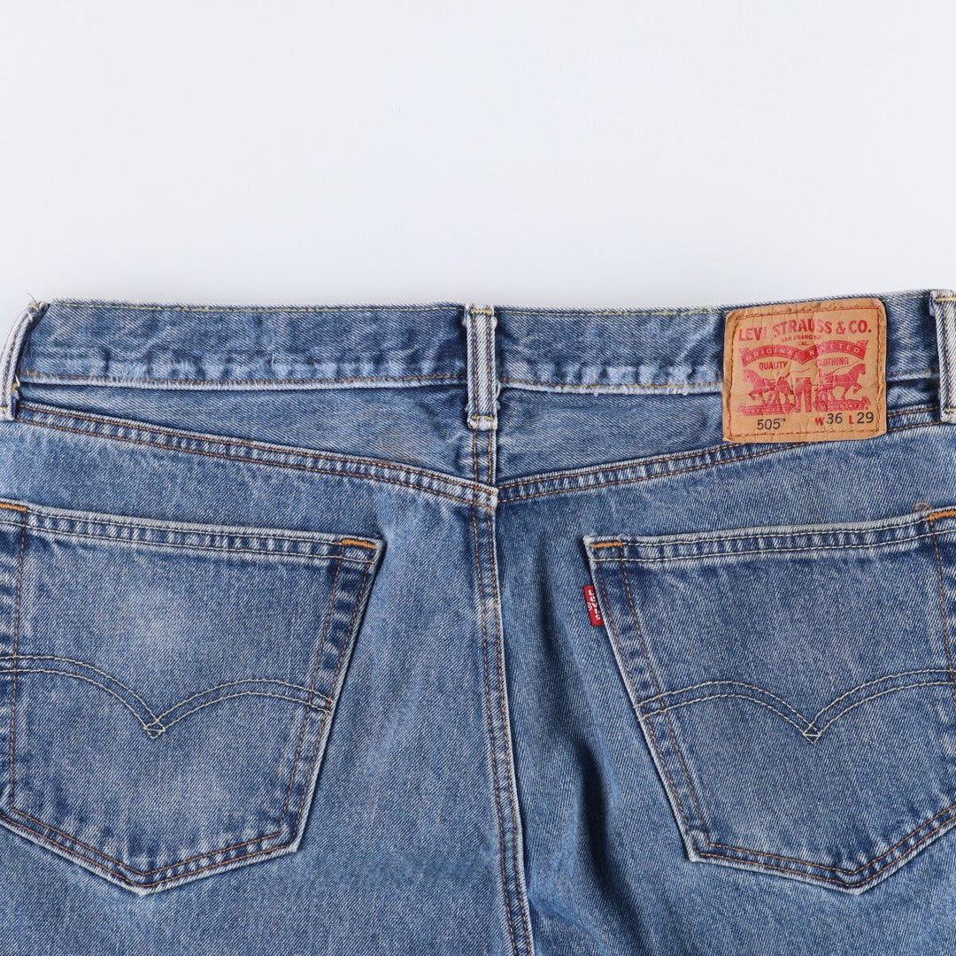 Levi's 505 tapered denim pants for men, size w38 cotton blue type Vintage Second Hand