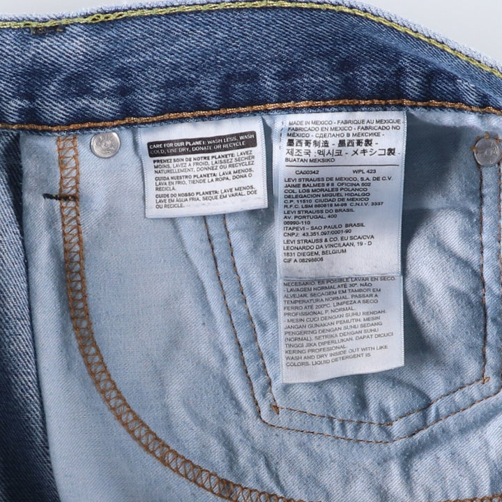 Levi's 505 tapered denim pants for men, size w37 cotton blue type Vintage Second Hand