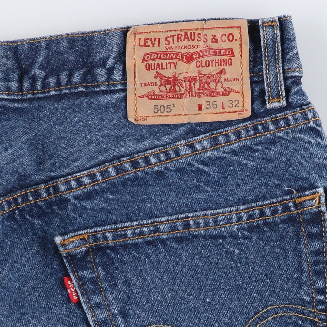 Levi's 505 REGULAR FIT tapered denim pants for men, size w36 cotton blue type Vintage Second Hand