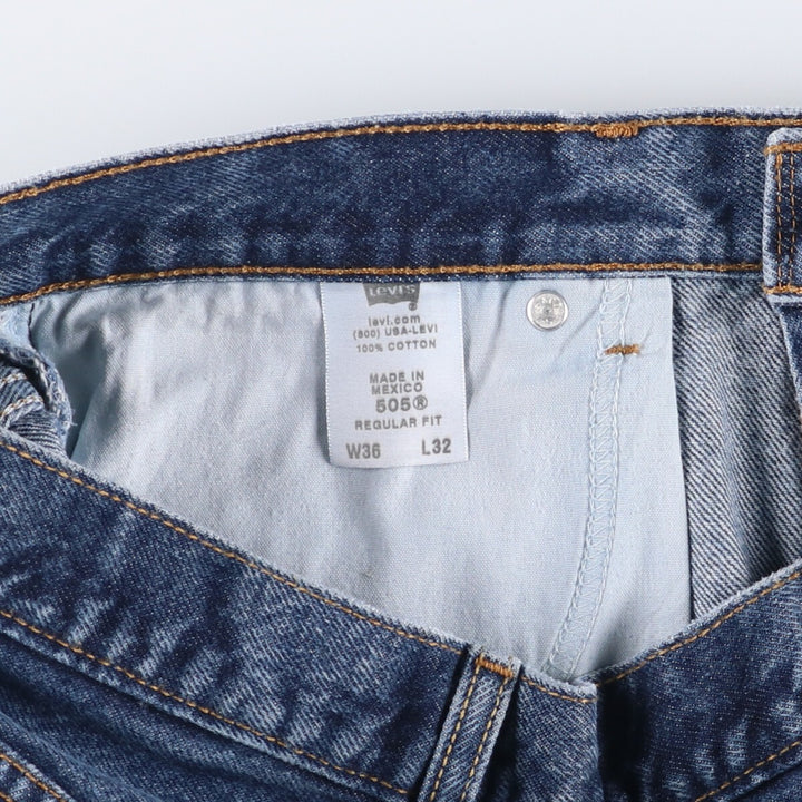 Levi's 505 REGULAR FIT tapered denim pants for men, size w36 cotton blue type Vintage Second Hand