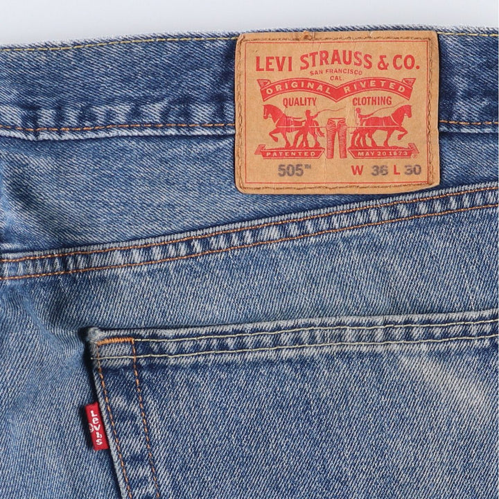 Levi's 505 tapered denim pants for men, size w38 cotton Blue type light blue Vintage Second Hand