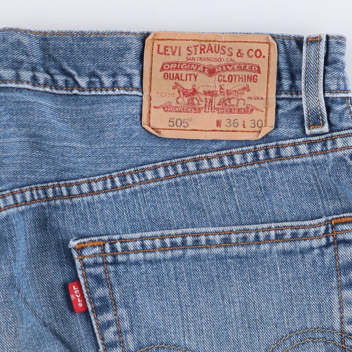 Levi's 505 REGULAR FIT tapered denim pants for men, size w37 cotton Blue type light blue Vintage Second Hand