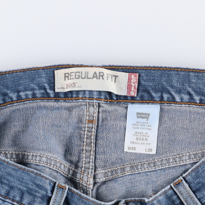 Levi's 505 REGULAR FIT tapered denim pants for men, size w37 cotton Blue type light blue Vintage Second Hand