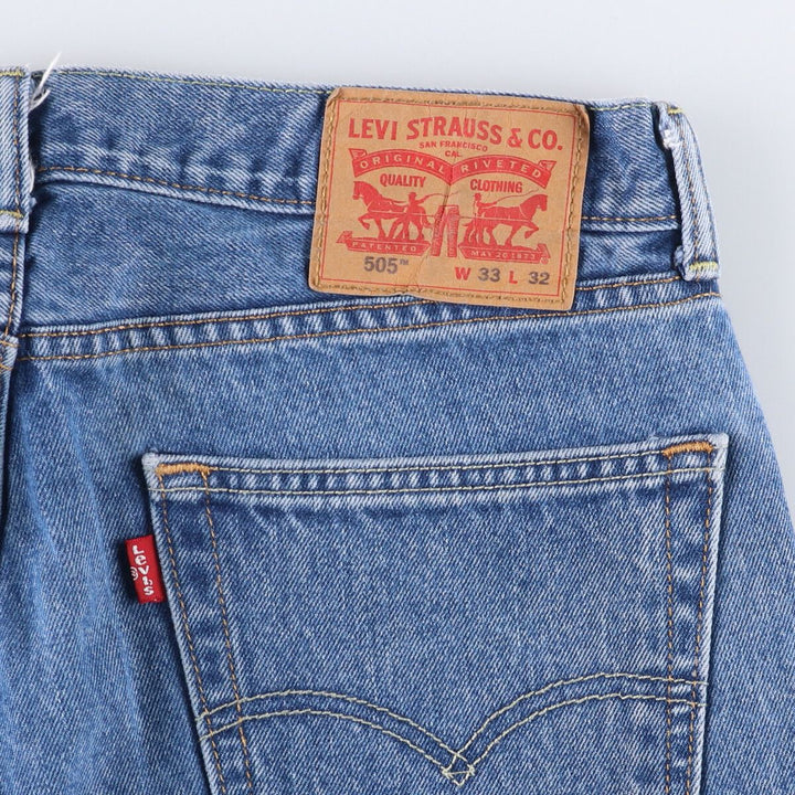 Levi's 505 tapered denim pants for men, size W34 cotton Blue type light blue Vintage Second Hand