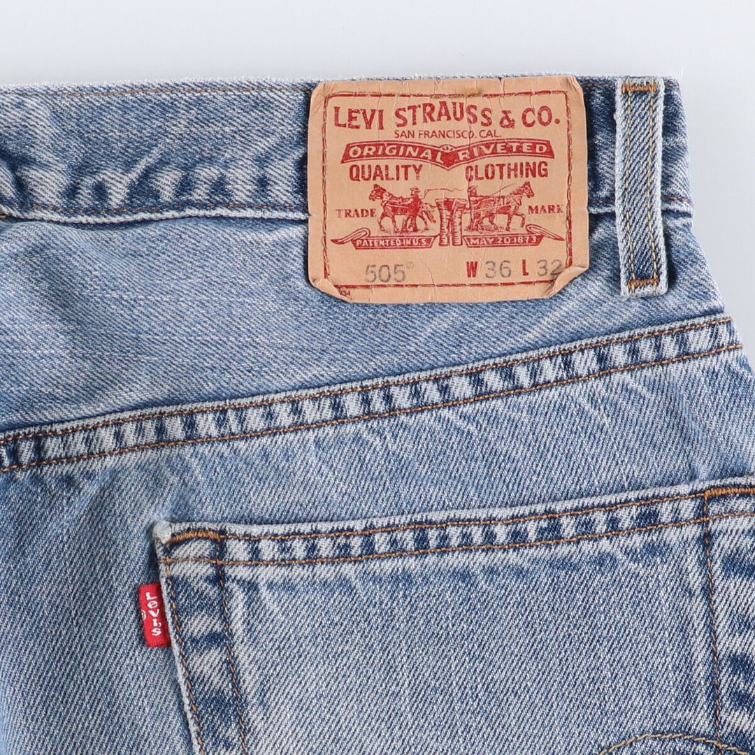 Levi's 505 REGULAR FIT tapered denim pants for men, size w37 cotton Blue type light blue Vintage Second Hand