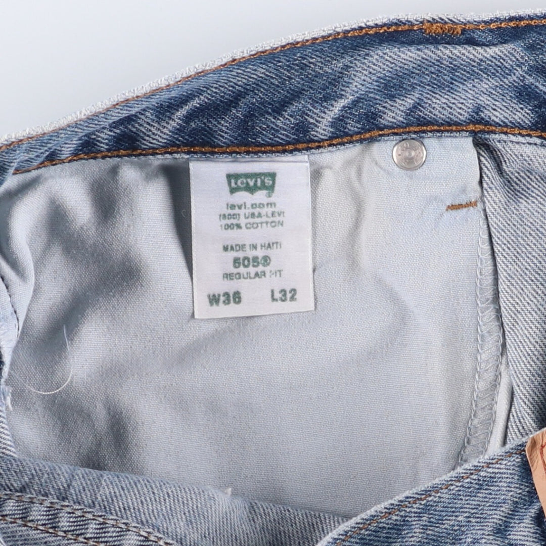 Levi's 505 REGULAR FIT tapered denim pants for men, size w37 cotton Blue type light blue Vintage Second Hand