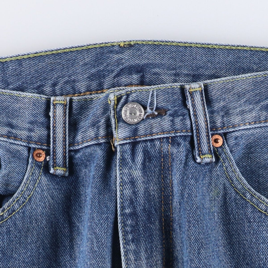 Levi's 505 tapered denim pants for men, size w37 cotton blue type Vintage Second Hand