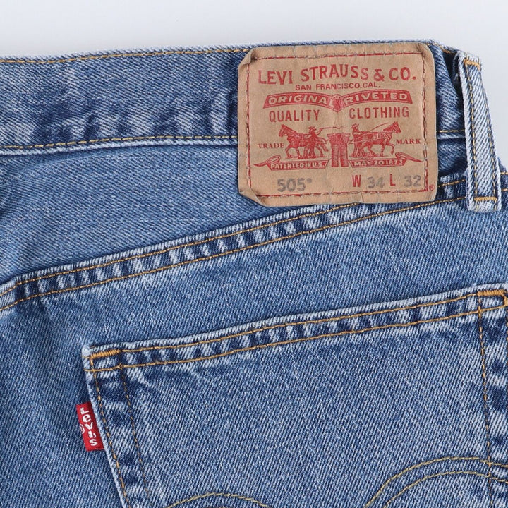 Levi's 505 REGULAR FIT tapered denim pants for men, size w36 cotton blue type Vintage Second Hand