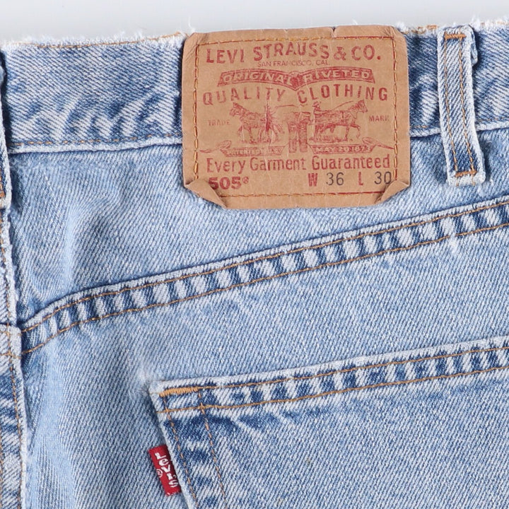 00'S Levi's 505 REGULAR FIT STRAIGHT LEG tapered denim pants for men, size w37 cotton Blue type light blue Vintage Second Hand