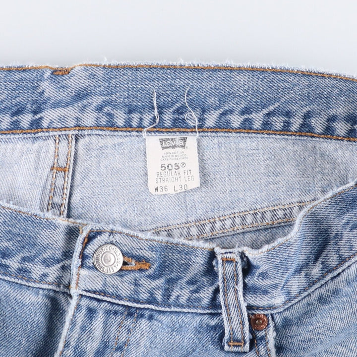 00'S Levi's 505 REGULAR FIT STRAIGHT LEG tapered denim pants for men, size w37 cotton Blue type light blue Vintage Second Hand