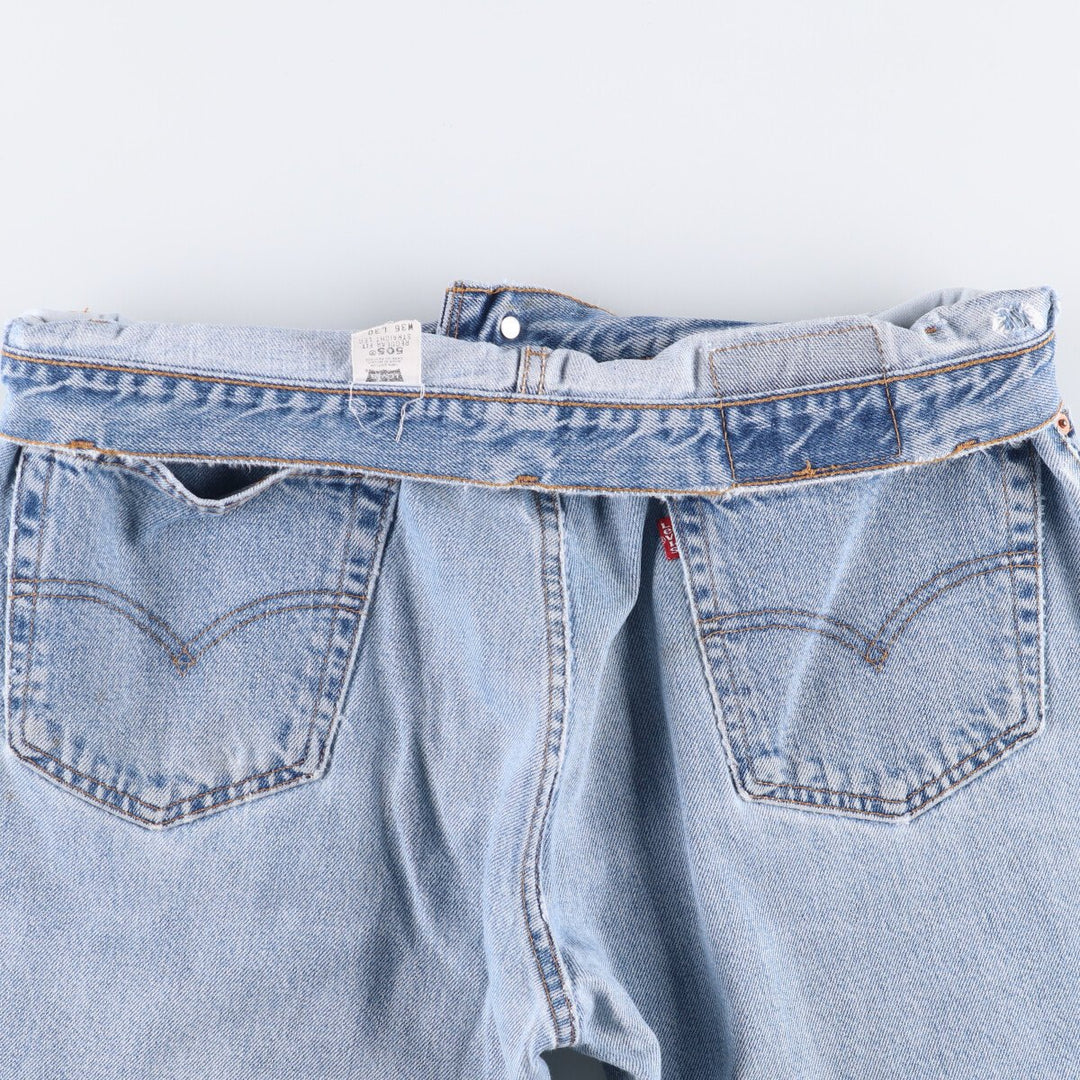 00'S Levi's 505 REGULAR FIT STRAIGHT LEG tapered denim pants for men, size w37 cotton Blue type light blue Vintage Second Hand