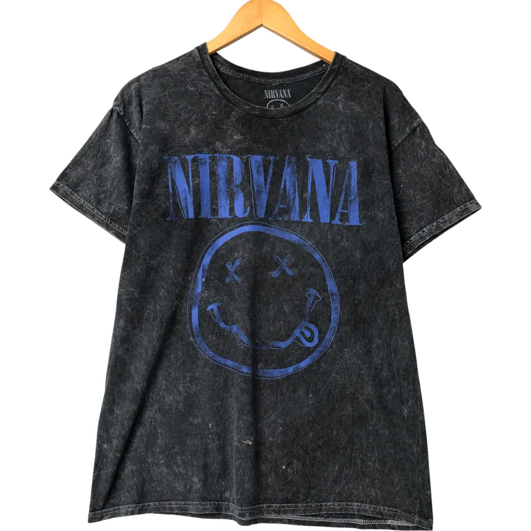 NIRVANA Nirvana Band T-shirt, Band T, Men's L size cotton Charcoal Vintage Second Hand