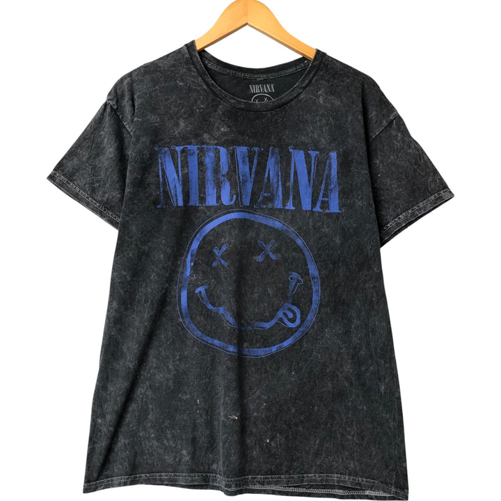 NIRVANA Nirvana Band T-shirt, Band T, Men's L size cotton Charcoal Vintage Second Hand