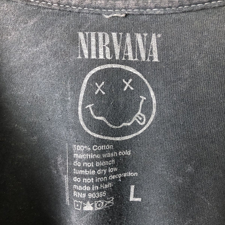NIRVANA Nirvana Band T-shirt, Band T, Men's L size cotton Charcoal Vintage Second Hand
