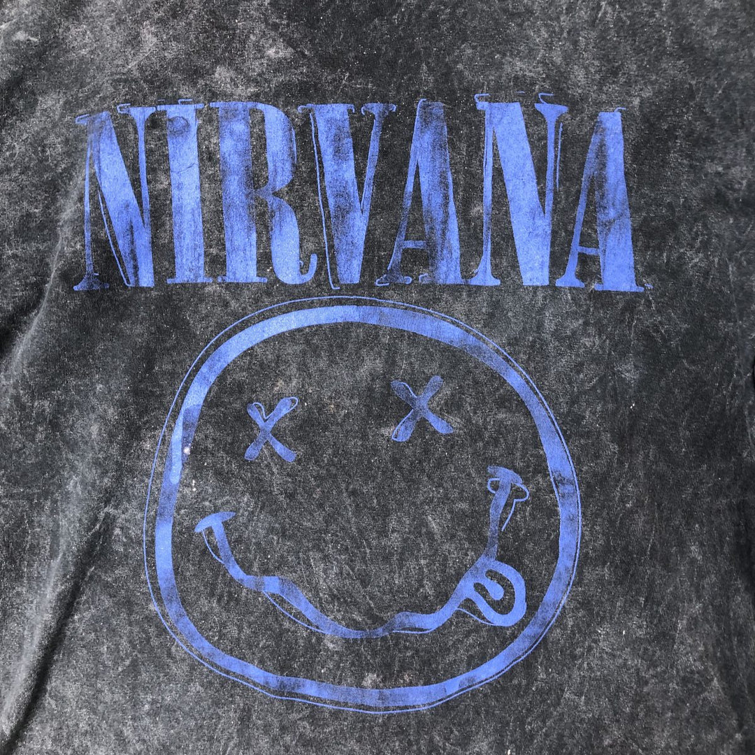 NIRVANA Nirvana Band T-shirt, Band T, Men's L size cotton Charcoal Vintage Second Hand