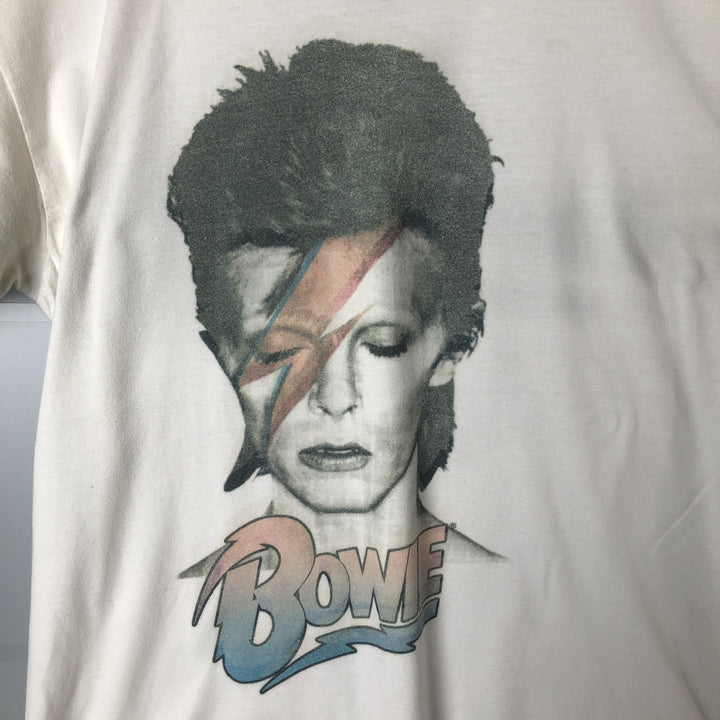 DAVID BOWIE David Bowie Band T-shirt Band T Men's L size cotton white type Vintage Second Hand