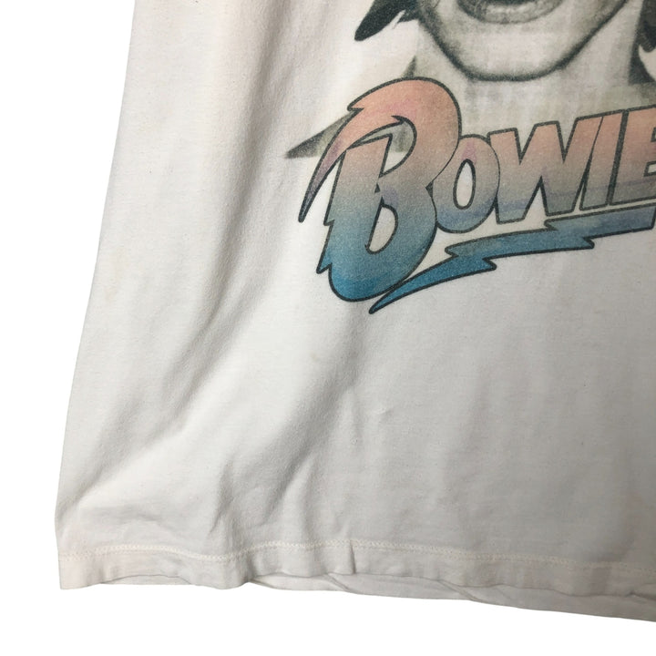DAVID BOWIE David Bowie Band T-shirt Band T Men's L size cotton white type Vintage Second Hand