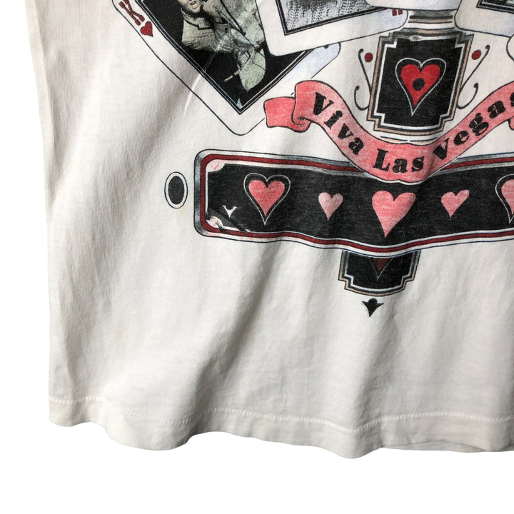 90'S Fruit of the Loom Elvis Presley Band T-Shirt, Made in USA, Men's Size Medium, Vintage cotton white type Vintage Second Hand