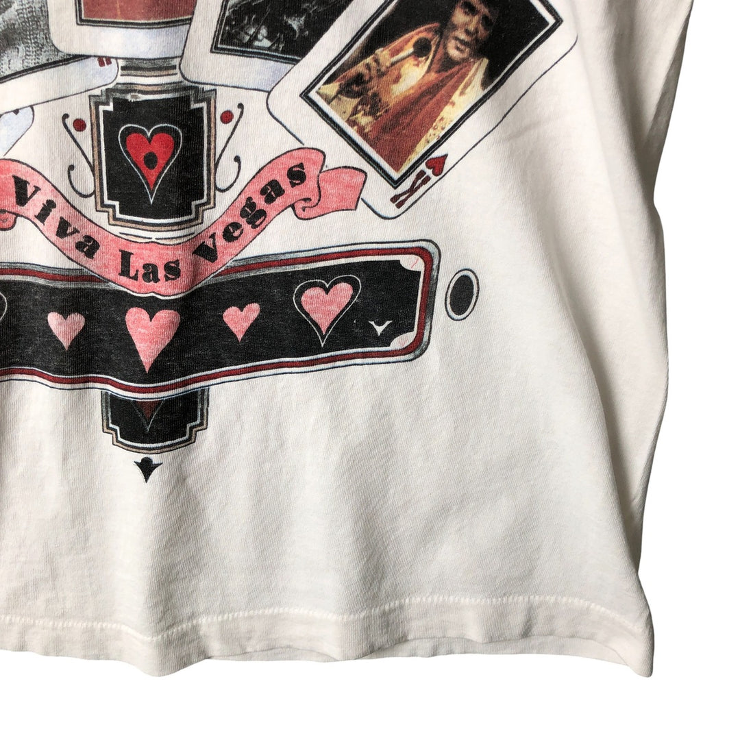 90'S Fruit of the Loom Elvis Presley Band T-Shirt, Made in USA, Men's Size Medium, Vintage cotton white type Vintage Second Hand