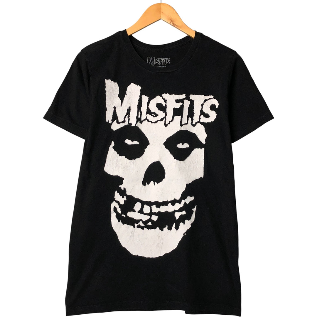 MISFITS Skull Pattern Band T-shirt, Men's M size cotton black type Vintage Second Hand