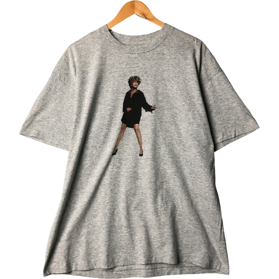 Vintage 90'S Screen Stars Tina Turner band T-shirt, men's size XL cotton gray type Vintage Second Hand