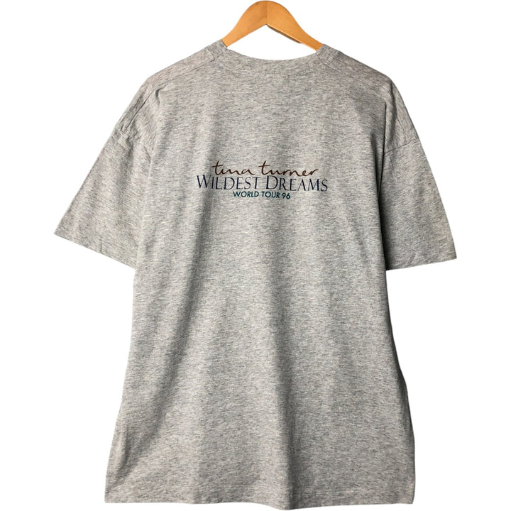 Vintage 90'S Screen Stars Tina Turner band T-shirt, men's size XL cotton gray type Vintage Second Hand
